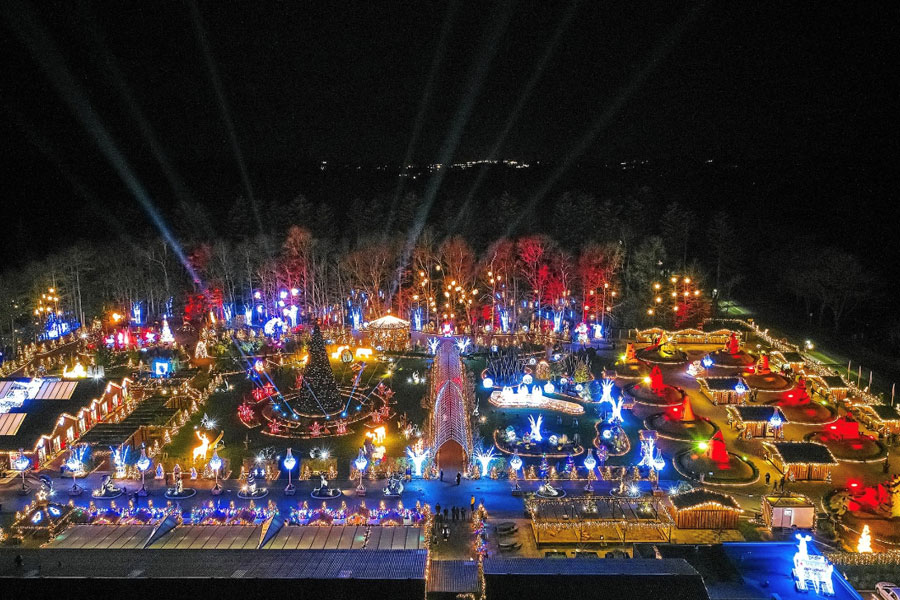 Julelys i skulpturparken Blokhus